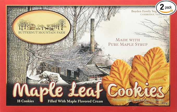 Butternut Mountain Farm Maple Leaf Cookies (Pack 2)