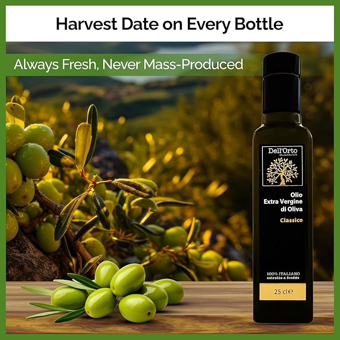 Dell'Orto USDA Organic Extra Virgin Olive Oil (500ml) | Gold Medalist NYIOOC 2025 | Sustainably