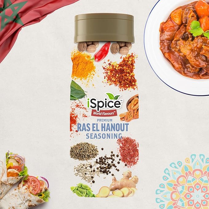 iSpice - Low-Sodium Sugar-Free Ras el Hanout Seasoning World Flavor Super Spice Blend | All Natural