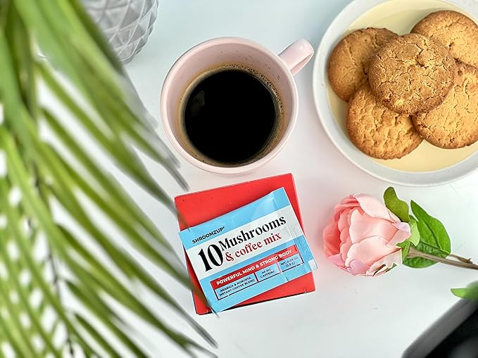 Mushroom Coffee Instant with 10 Mushrooms - 15 Single Packets with Reishi, Lion's Mane, Chaga