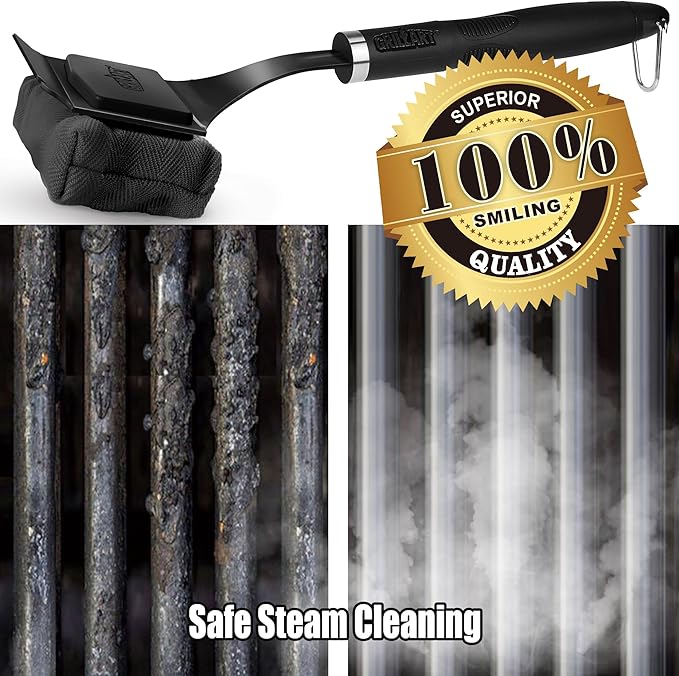 GRILLART Bristle Free Grill Brush Kit, Reinforced Outdoor Grill Brushes, Safe Cleaning Tools with