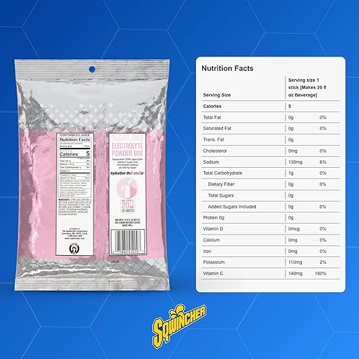 Sqwincher Zero Qwik Stik, Strawberry Lemonade, Sugar Free, Low Calorie, Low Sodium Electrolyte