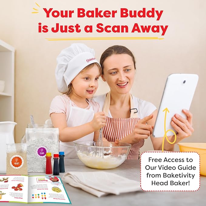 Baketivity Rainbow Bagel Kids Baking Kit - Baking Kits for Kids with Premeasured Ingredients