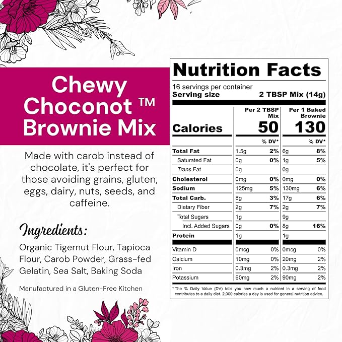 eat G.A.N.G.S.T.E.R. Chewy Choconot Brownie Mix - Allergy-Friendly Baking Mix, Grain-Free, No
