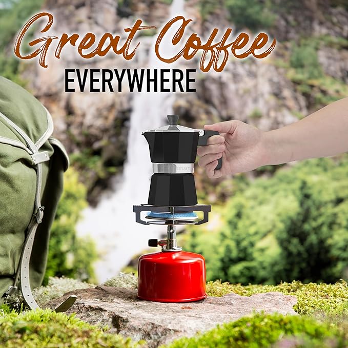 Zulay Moka Pot Espresso Stovetop Coffee Maker - Leak-Proof, Stainless Steel, Easy to Clean, Heat