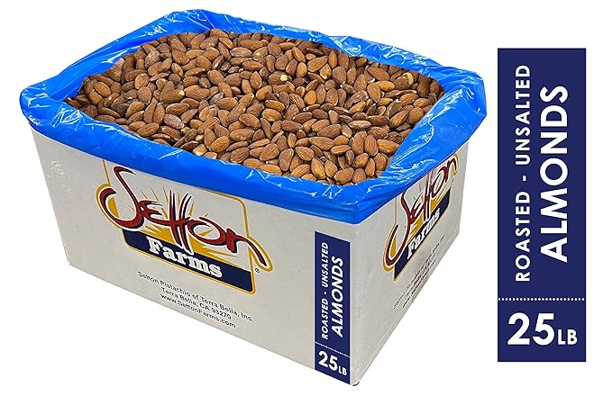 Almonds Roasted Unsalted, 25 Lbs. Bulk Case, Kosher