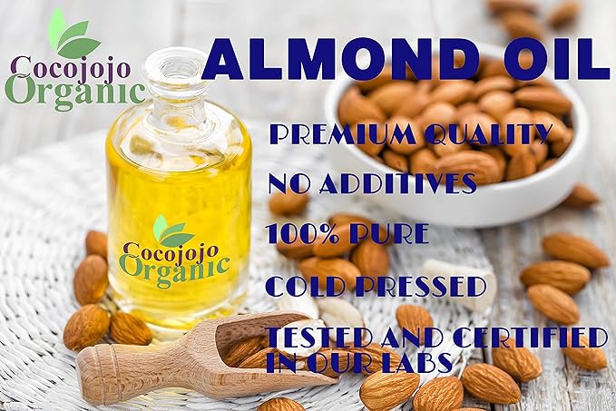 cocojojo Pure Bitter Almond Oil 8 oz Unrefined Cold Pressed Extra Virgin All Natural Perfect for