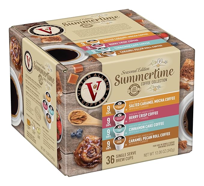 Victor Allen's Coffee Summertime Coffee Variety Pack, Medium Roast, 36 Count, Single Serve Coffee