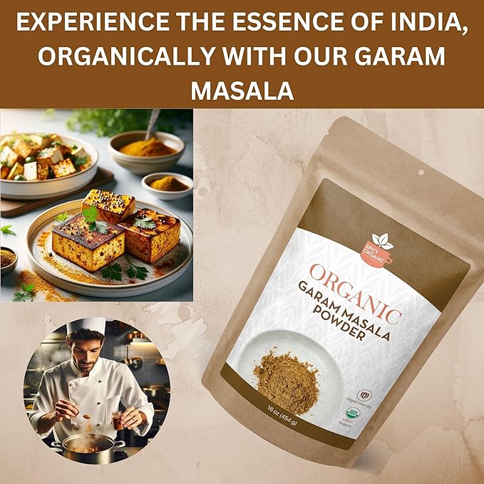SPICY ORGANIC Garam Masala 16oz - Indian Spice Blend with Cardamom, Cinnamon & Cloves - All