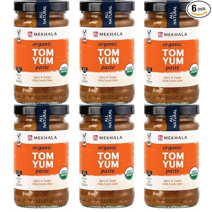 Mekhala Organic Thai Tom Yum Asian Cooking Paste. VEGAN. GLUTEN-FREE. Versatile. Medium Heat