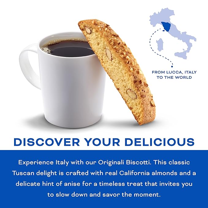 Nonni's Originali Classic Almond Biscotti Cookies ??Individually Wrapped Italian Coffee Snack