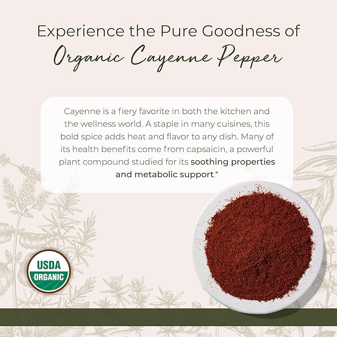 Starwest Botanicals Organic Cayenne Pepper Powder 35k HU - Adds Heat, Red Pepper Spice for