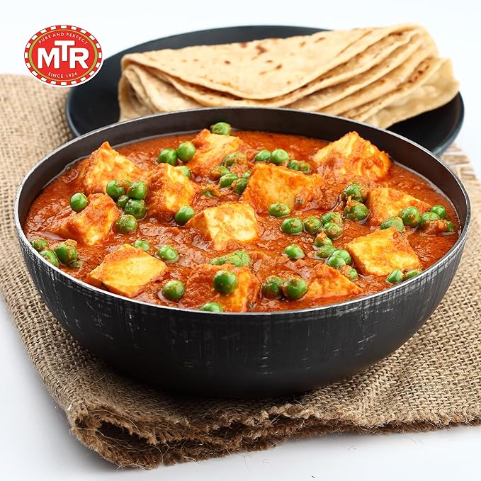 MTR - Minute Meals: Mutter Paneer - Spiced Green Peas & Cottage Cheese in Gravy - Tasty Indian Meal