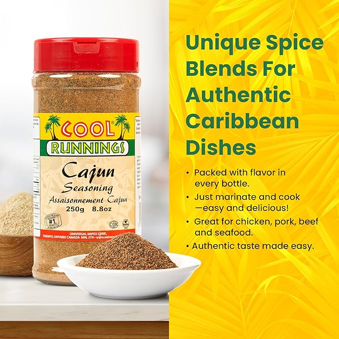 Cool Runnings Cajun Seasoning 250g – Bold and Spicy Louisiana-Style Blend for Grilling, Roasting