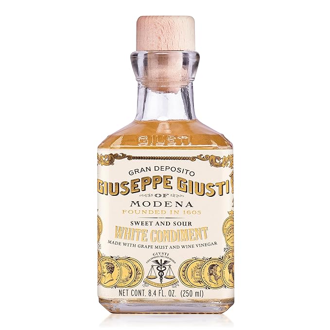 Giusti White Balsamic Vinegar Dressing – Condiment for Cooking and Finishing Dishes such as Salads