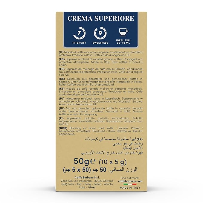 Caffe Borbone Aluminum Coffee Pods, Compatible with Nespresso Original Machines, Crema Superiore