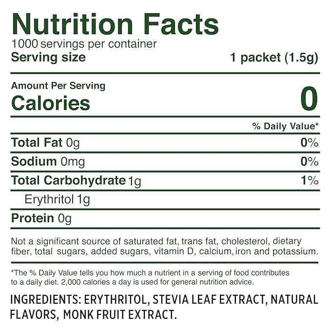 Whole Earth Sweetener Co. Stevia and Monk Fruit Sweetener, Erythritol Sweetener, Sugar Substitute