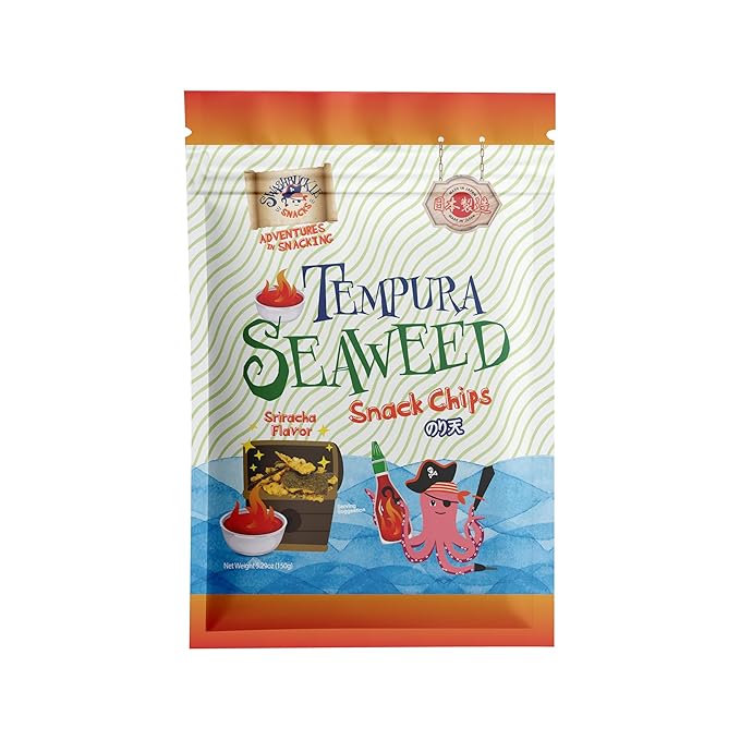 Japanese Tempura Seaweed Chips, Noriten ??Sriracha Flavor | 5.29oz | Made in Japan by Swashbuckle