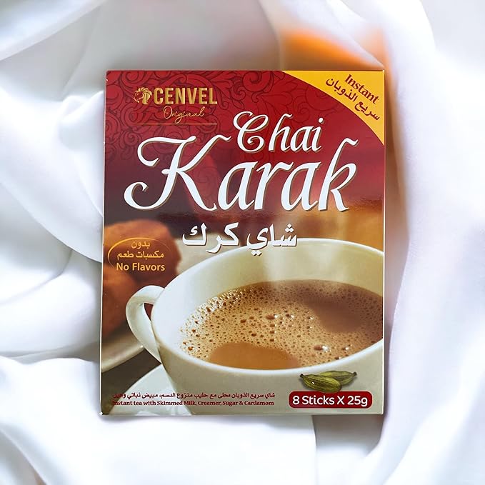 CENVEL® Karak Chai Sweetened | Premium Instant Karak Tea – Natural | Instant Indian Authentic Chai