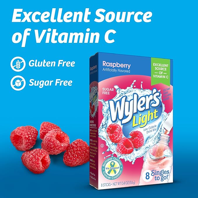 Wyler's Cool Raspberry Singles to Go - 3 Boxes - 8 Packets Each