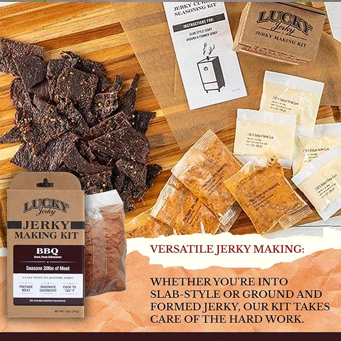 Lucky Jerky BBQ DIY Jerky Seasoning Kits - Seasons 20lbs of Meat