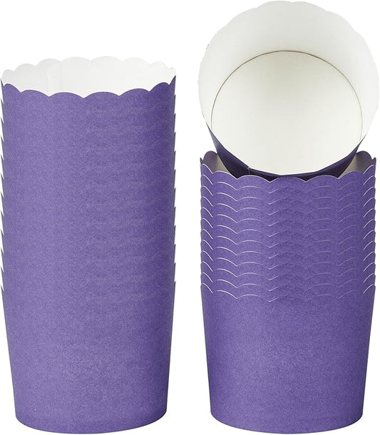 Panificio 6 Ounce Cupcake Wrappers, 200 Scalloped Baking Cups - Oven-Ready, Greaseproof, Purple