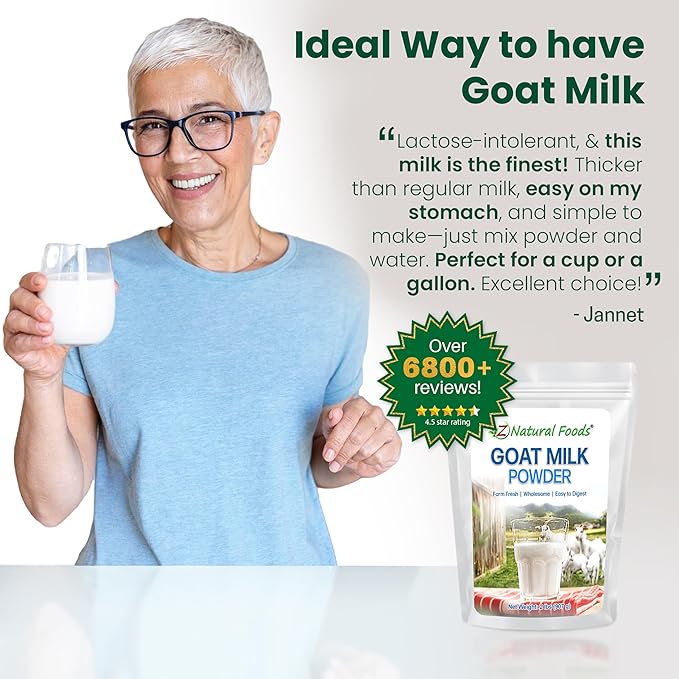 Z Natural Foods Goat Milk Powder - Pure Netherlands Full Cream Milk, Powdered Goat Milk, Highly