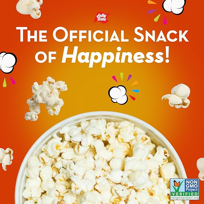 Jolly Time Simply Popped Butter Minis, Lightly Salted Microwave Popcorn, 1.5oz Personal Bag, 10