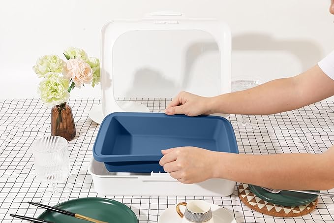 Sunsetbaby Silicone Baking Pan, Deep Rectangular Bakeware Cake Pan with Handles, Compatible with
