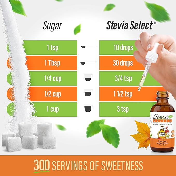 Stevia Select Maple Flavored Liquid Stevia ??Zero Calorie Coffee, Tea, Drink & Baking Sweetener