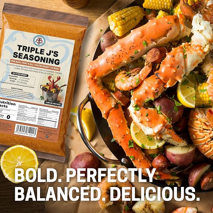 Triple J's Authentic Louisiana Crab Boil Seasoning ??1lb Seafood Boil Booster for Shrimp, Crawfish