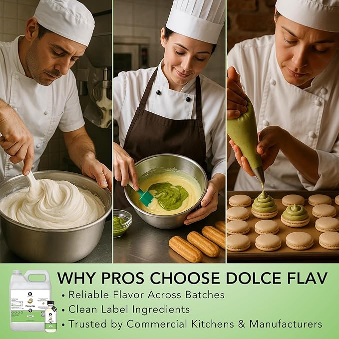 Dolce Flav Pistachio Flavoring ??32 oz. ??Premium Flavoring for Ice Cream, Desserts, Boba