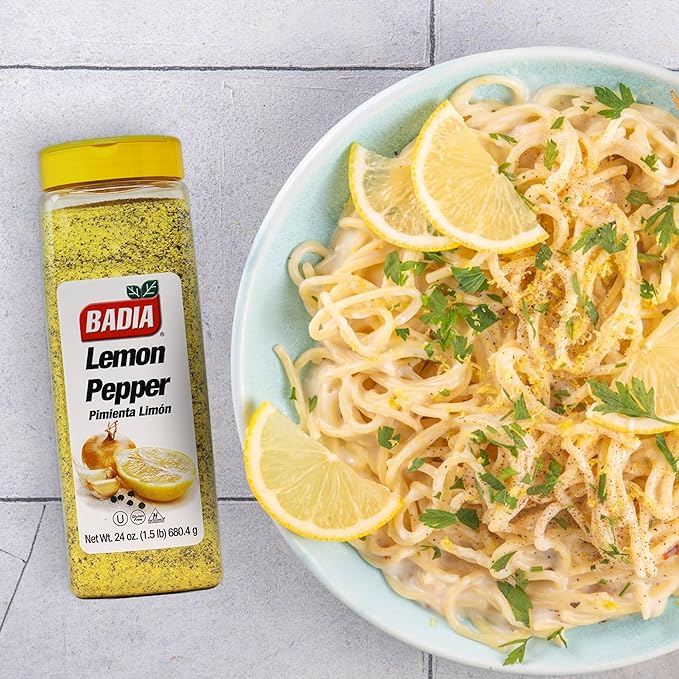Badia Lemon Pepper Seasoning, 24 oz - Pepper, Garlic & Onion, Zesty Citrus Blend for Chicken