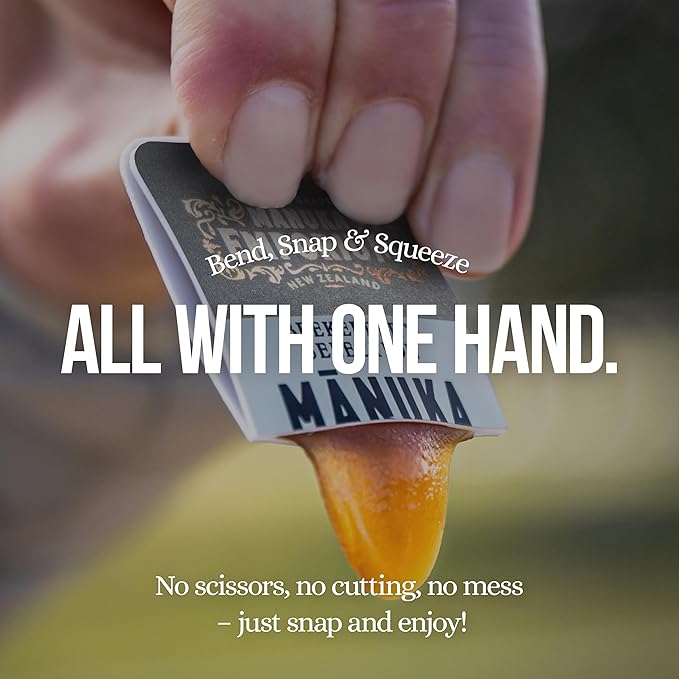 Manuka Emporium Raw Manuka Honey Packets MGO 829+ | 24 x 0.18oz Extra-Potent Snaps | Certified