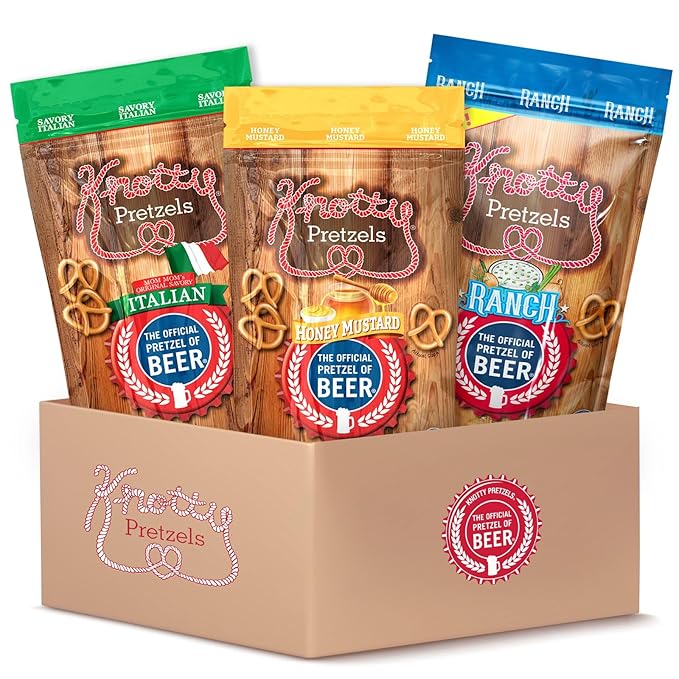 Knotty Pretzels ???쏷he Official Pretzel of Beer??7.5 Ounce Pretzel in Resealable Snacks Bags