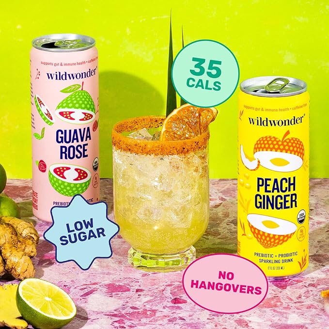 wildwonder Sparkling Probiotic Drink 12pk, For Gut Health & Immune Support, Classic Variety Pack