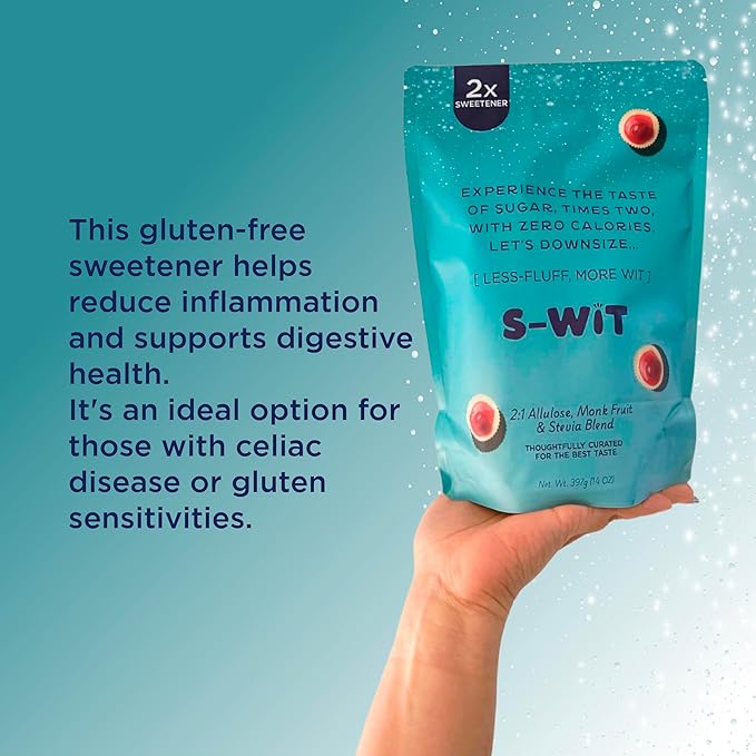 S-wit - Allulose, Monk Fruit & Stevia Blend, 2X Sugar Replacement, Natural Sweetener, Zero-Calorie