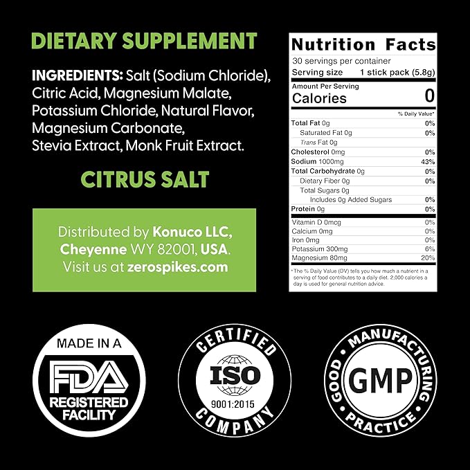 No Sugar Electrolytes Powder Packets | Keto & Fasting Salts Drink Mix | Supplements: The Key
