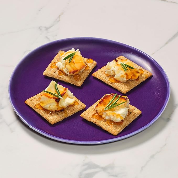Triscuit Balsamic Vinegar & Basil Whole Grain Wheat Crackers, Lunch Snacks, Bulk Snack Crackers, 6