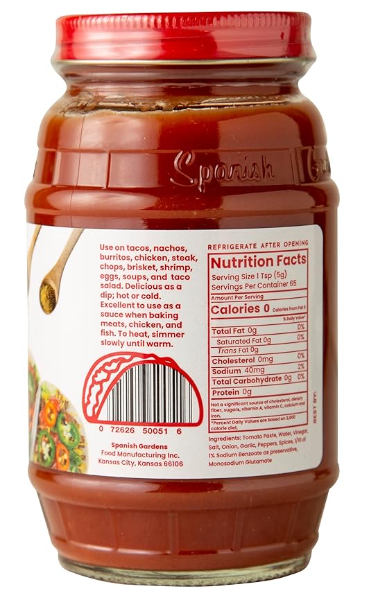 Spanish Gardens Taco Sauce (6 Pack) ??Hot Taco Sauce for Authentic Mexican Food ??Original Family
