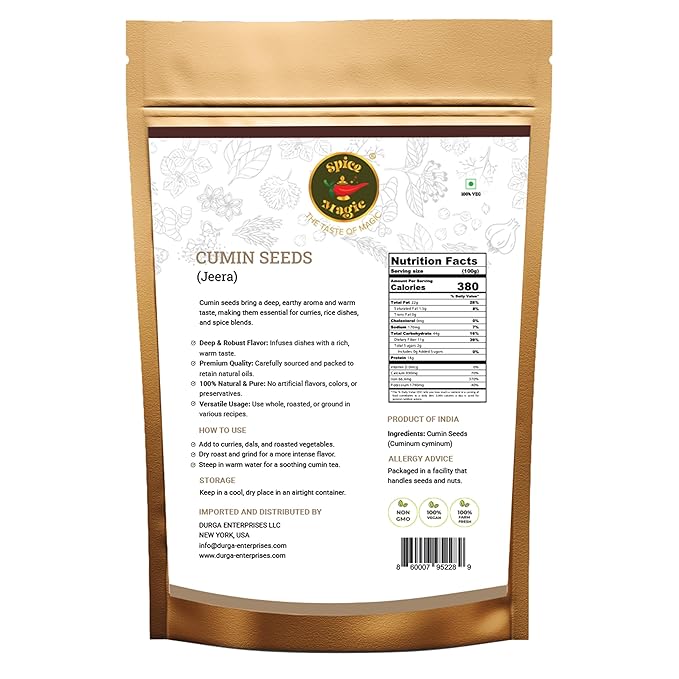 Spice Magic Cumin Seeds I 7 Oz (200 g) I Jeera Whole Cumin Seeds I 100% Fresh & Aromatic I Non-GMO