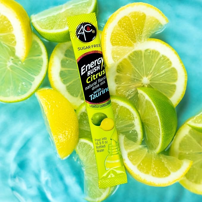 4C Powder Energy Rush Stix, Energy Rush - Citrus 350 Count, Bulk Buy, Singles Stix, On the Go