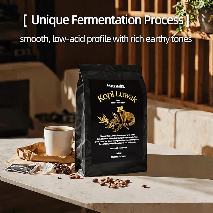 MATINÉE Wild Kopi Luwak Coffee Beans, Medium Roast, Whole Bean Coffee, Civet Coffee, Wild Kopi
