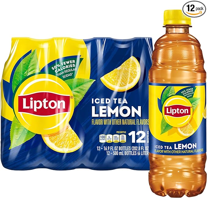 Lipton Iced Tea Lemon, 16.9 Fl Oz Bottles (Pack of 12)