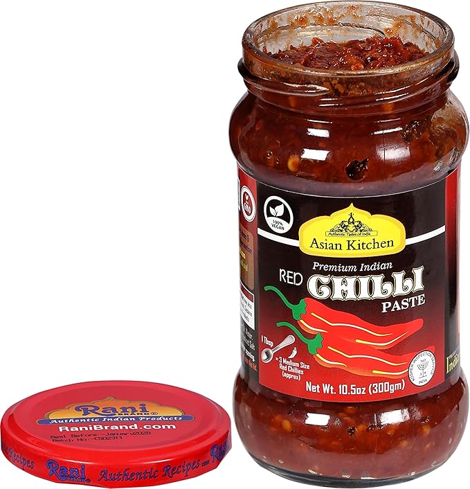 Asian Kitchen Red Chilli Cooking Paste 10.58oz (300g) Glass Jar ~ Vegan | Gluten Free | NON-GMO |