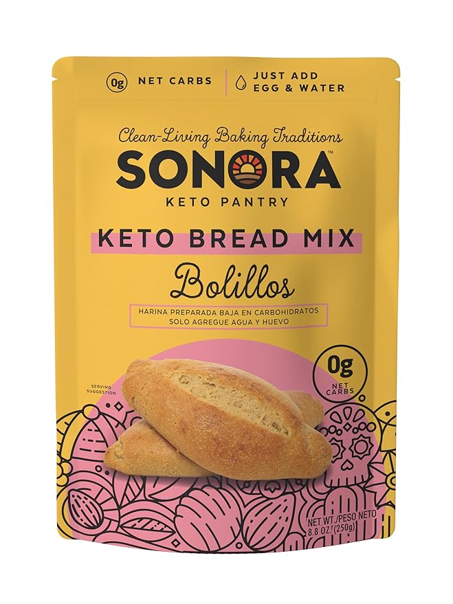 Sonora Keto Bread Mix | 0g NET CARBS | Mexican Bolillos, French Bread, Rolls & Buns | Low Carb |