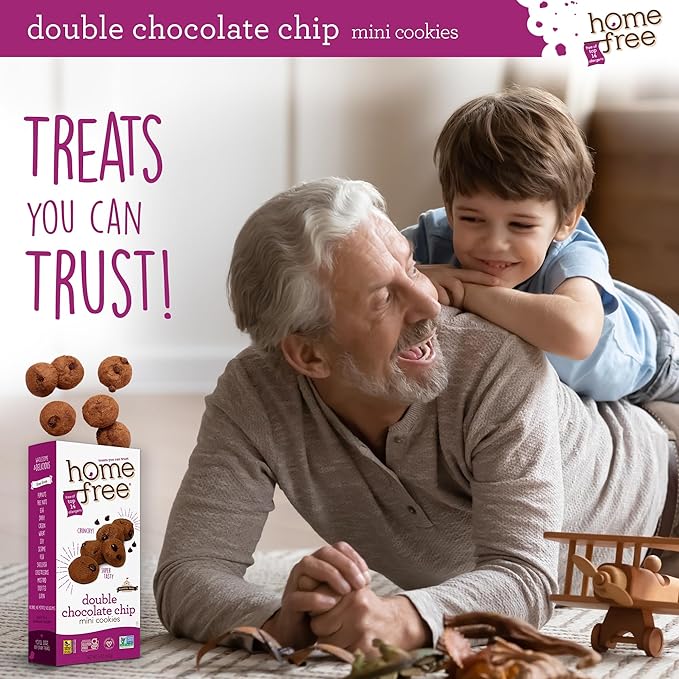 Homefree Mini Double Chocolate Chip Cookie Box, Gluten Free, Nut Free, Vegan, School Safe and