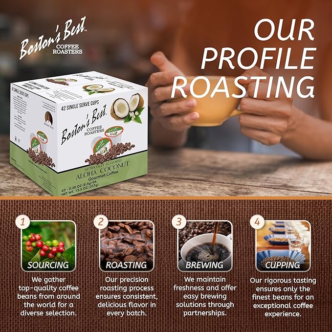Boston’s Best - Aloha Coconut Flavored Delicious Gourmet Coffee Compatible with Keurig Coffee