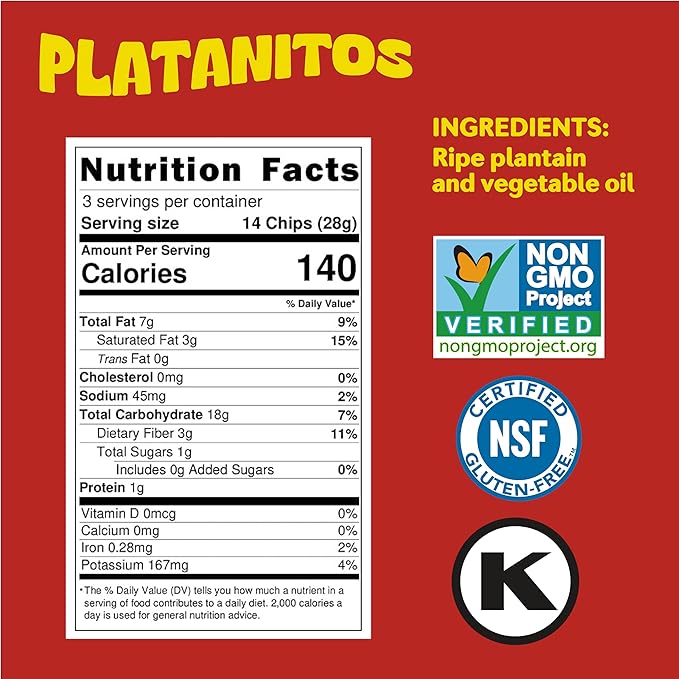 Mayté Garlic Plantain Chips – 30 Individual Packs (3oz Each) – Crunchy, Savory, and Healthy Snacks