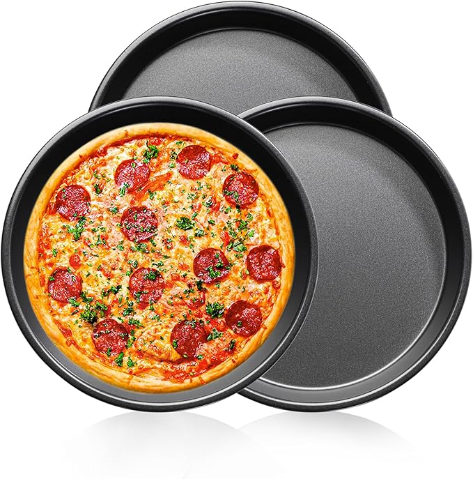 7 inch Pizza pan of 3 Stainless Steel Pizza Plates Non Stick Bakeware Sets Pizza Baking pans Set